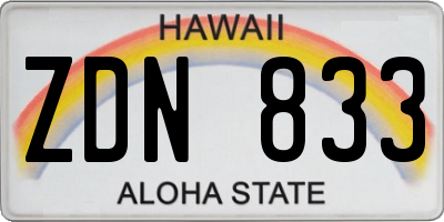 HI license plate ZDN833