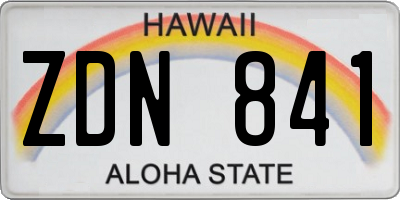 HI license plate ZDN841