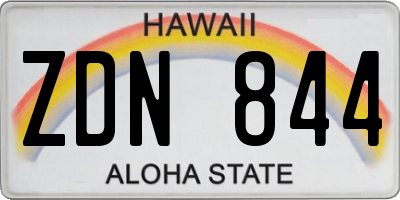 HI license plate ZDN844