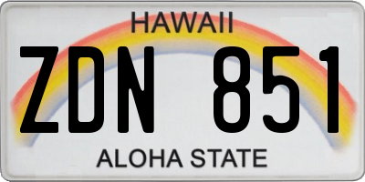 HI license plate ZDN851