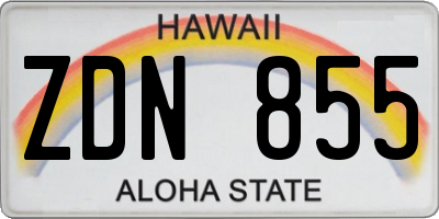 HI license plate ZDN855