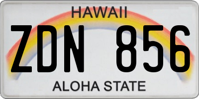 HI license plate ZDN856