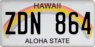 HI license plate ZDN864