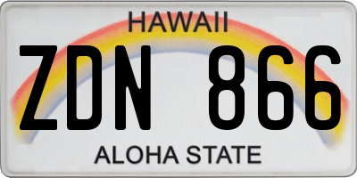 HI license plate ZDN866