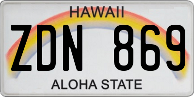 HI license plate ZDN869