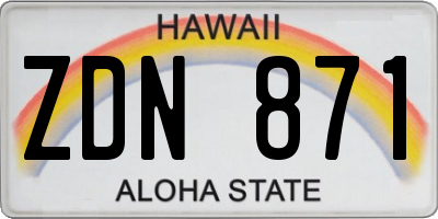 HI license plate ZDN871