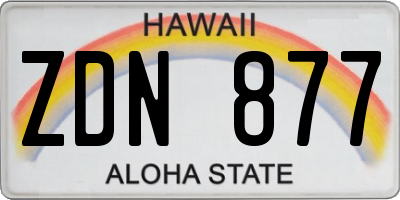 HI license plate ZDN877