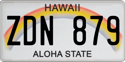 HI license plate ZDN879