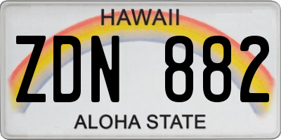 HI license plate ZDN882
