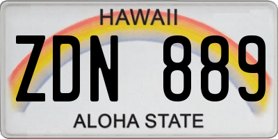 HI license plate ZDN889