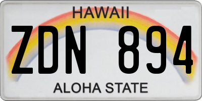 HI license plate ZDN894