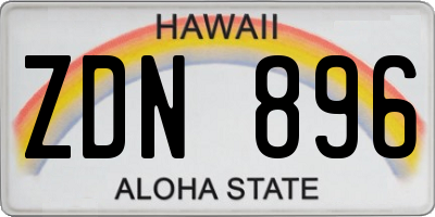 HI license plate ZDN896