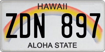 HI license plate ZDN897