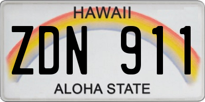 HI license plate ZDN911