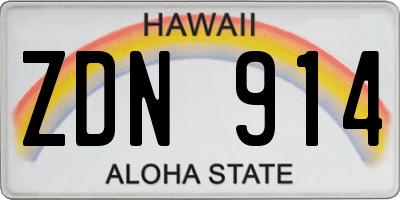 HI license plate ZDN914