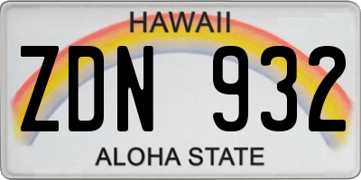 HI license plate ZDN932