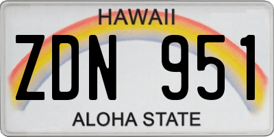 HI license plate ZDN951
