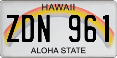 HI license plate ZDN961