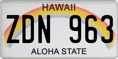 HI license plate ZDN963