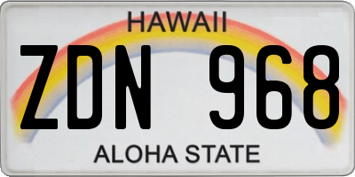 HI license plate ZDN968