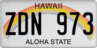HI license plate ZDN973