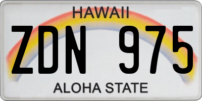 HI license plate ZDN975
