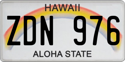 HI license plate ZDN976