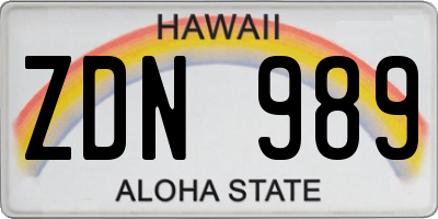 HI license plate ZDN989