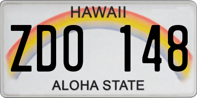 HI license plate ZDO148