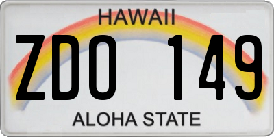 HI license plate ZDO149