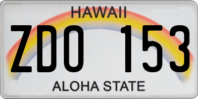 HI license plate ZDO153