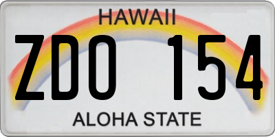HI license plate ZDO154