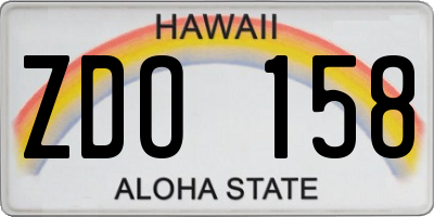 HI license plate ZDO158