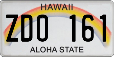 HI license plate ZDO161