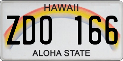 HI license plate ZDO166