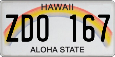 HI license plate ZDO167