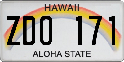 HI license plate ZDO171