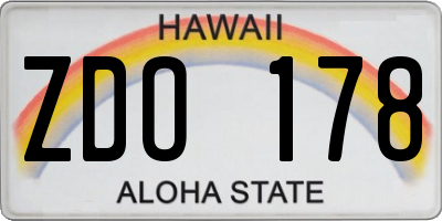 HI license plate ZDO178