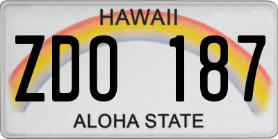 HI license plate ZDO187
