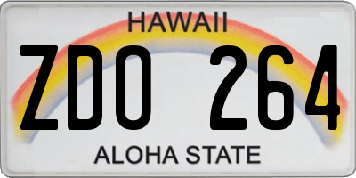 HI license plate ZDO264