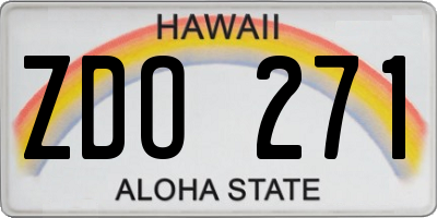 HI license plate ZDO271