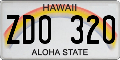 HI license plate ZDO320