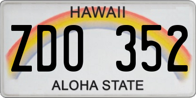 HI license plate ZDO352