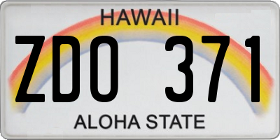 HI license plate ZDO371