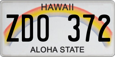 HI license plate ZDO372