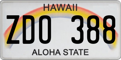 HI license plate ZDO388