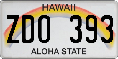 HI license plate ZDO393