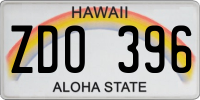HI license plate ZDO396