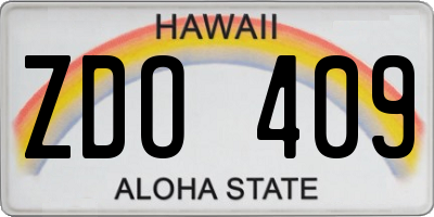 HI license plate ZDO409