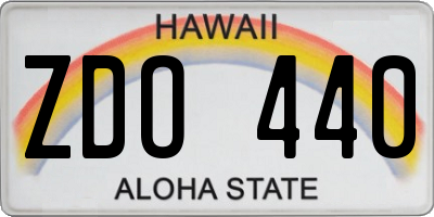 HI license plate ZDO440